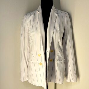 Oversized white and blue pinstripe blazer - lightweight and super soft